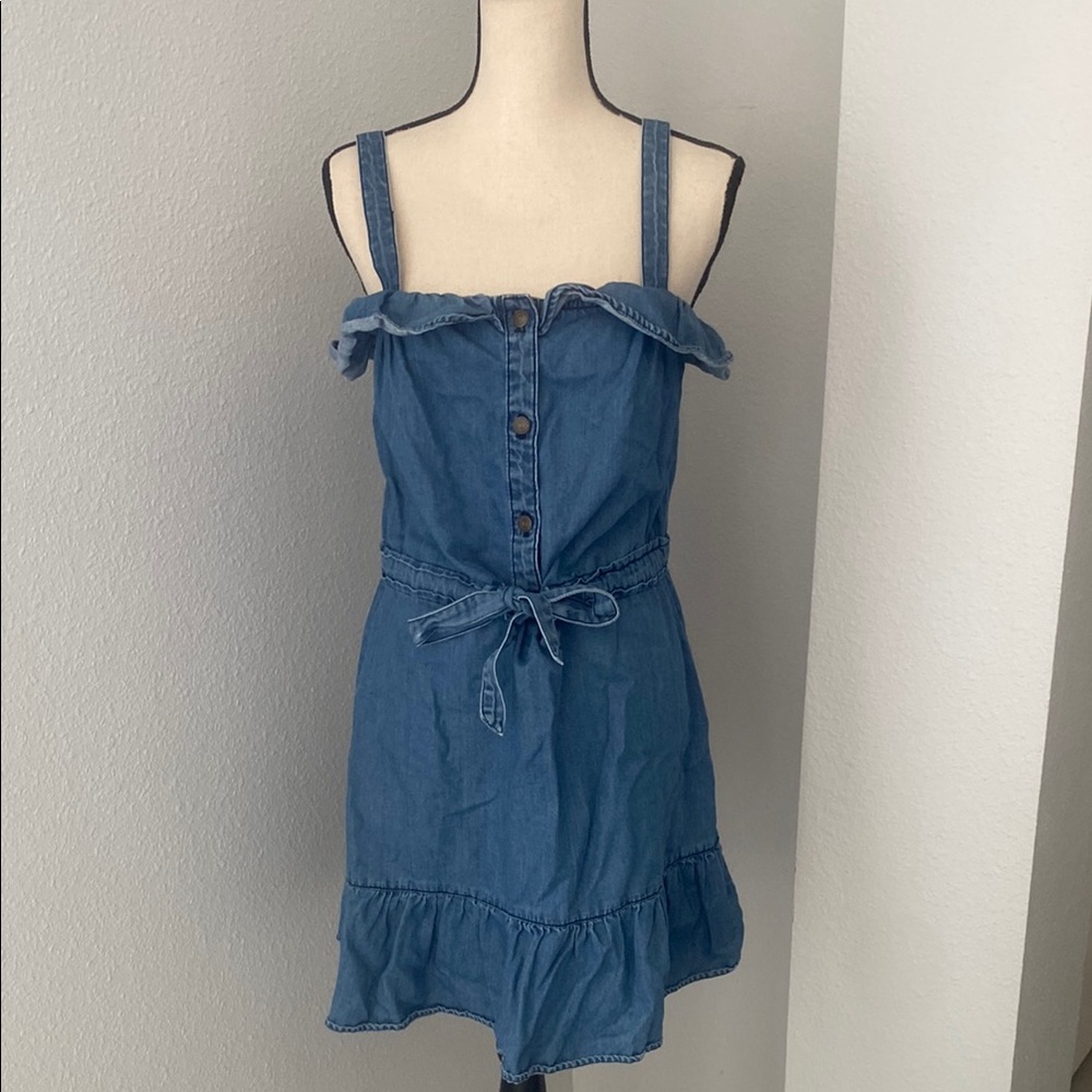 Juicy Couture Vintage Blue Denim Dress with Ruffle Hem